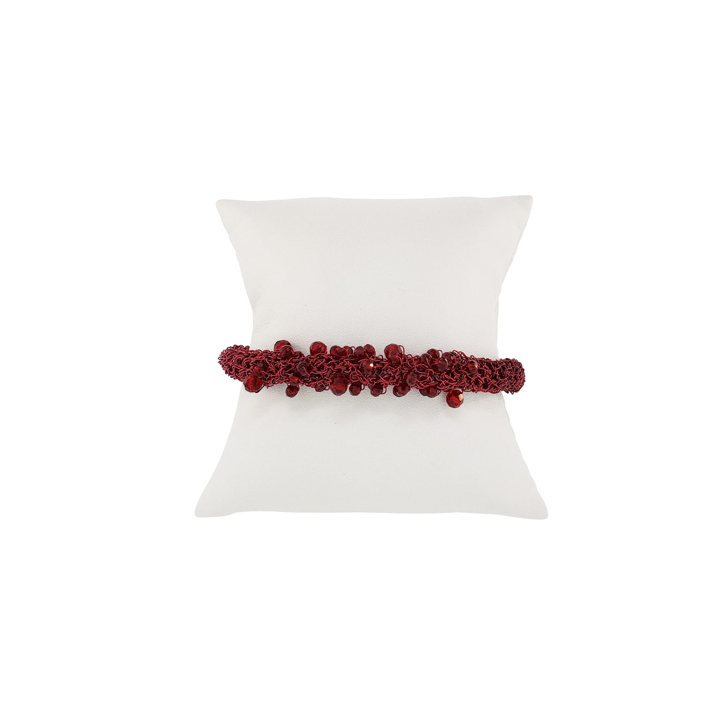 Cherry Red Wild Card Handmade Crochet Bracelet