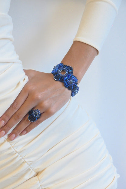 Royal Blue Mix Queen Handmade Crochet Ring