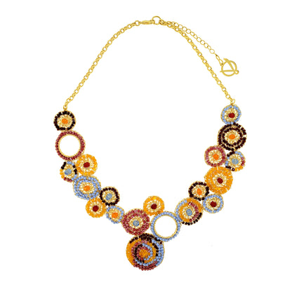 Sunrise Mix Patchwork Handmade Necklace