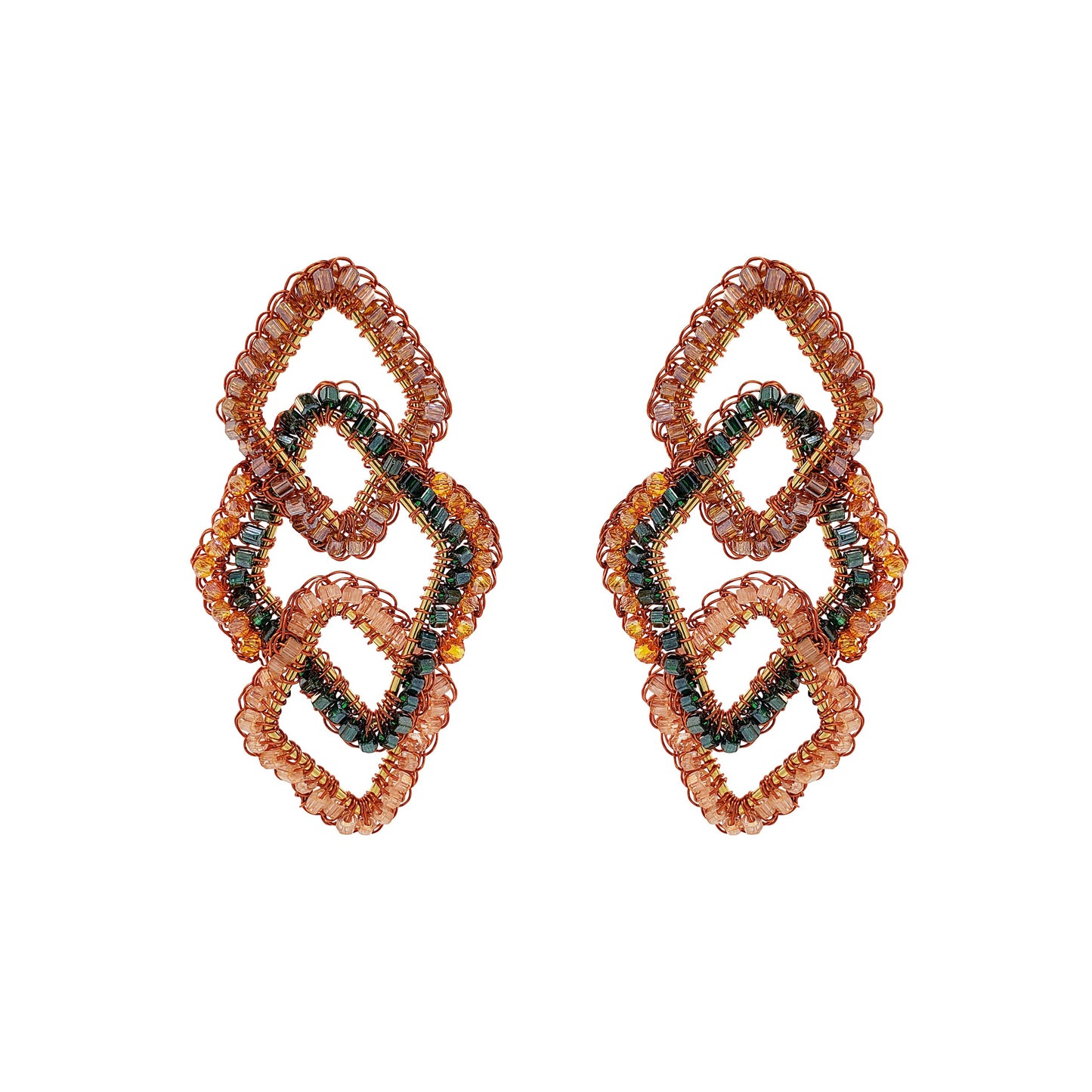 Mystic Amber Emery Handmade Crochet Earrings