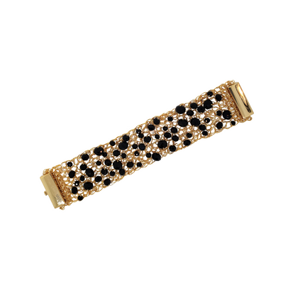 Black & Gold Aurora Handmade Crochet Bracelet