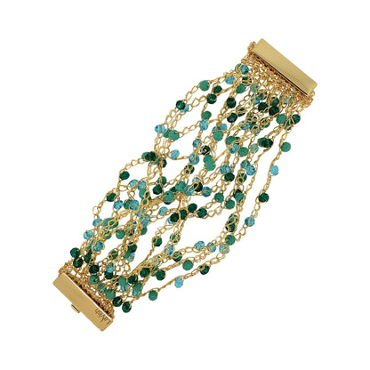 Ocean Teal Multi-String Handmade Crochet Bracelet