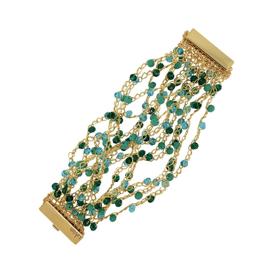 Ocean Teal Multi-String Handmade Crochet Bracelet