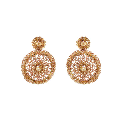 Amber & Rose Gold Minerva Drop Handmade Crochet Earrings