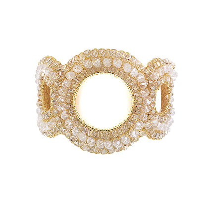 Clear & Gold Gush Handmade Crochet Bracelet