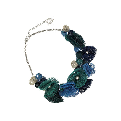 Ocean Blue Mix Reef Maxi Handmade Crochet Necklace