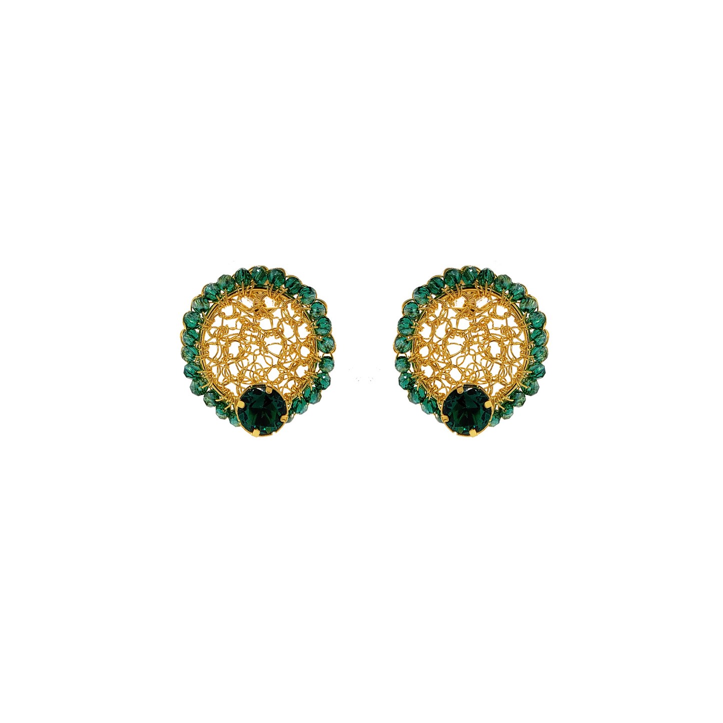 Emerald Prisma Handmade Round Crochet Post