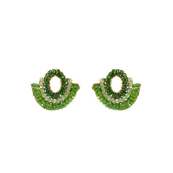 Jade Green Mix Hailee Handmade Crochet Earrings