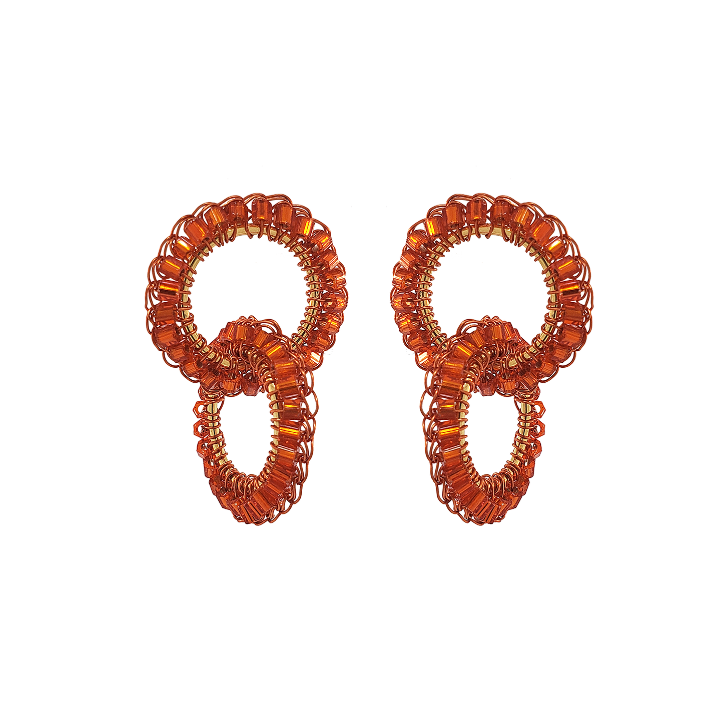 Neon Orange Nova Handmade Crochet Earrings
