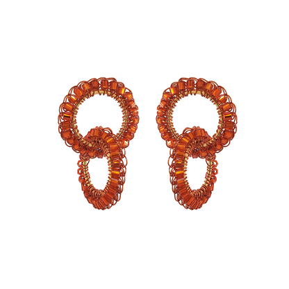 Neon Orange Nova Handmade Crochet Earrings