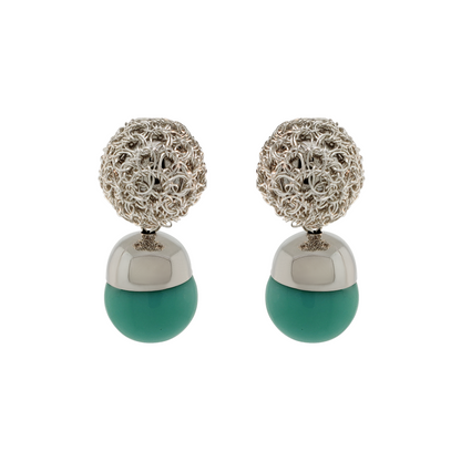Turquoise & Silver Ciara Handmade Earrings