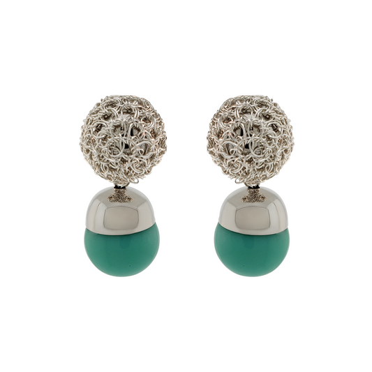 Turquoise & Silver Ciara Handmade Earrings