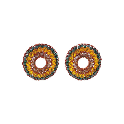 Mystic Amber Mix Gush Post Handmade Crochet Earrings