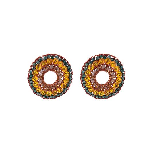 Mystic Amber Mix Gush Post Handmade Crochet Earrings