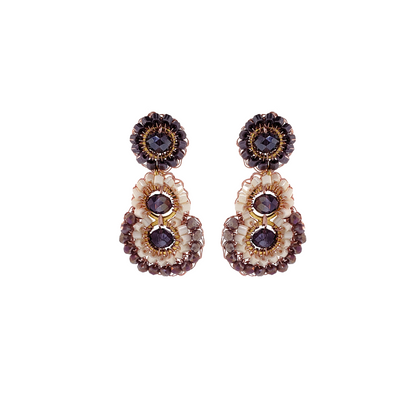 Cute Lilac Small Cascade Handmade Crochet Earrings