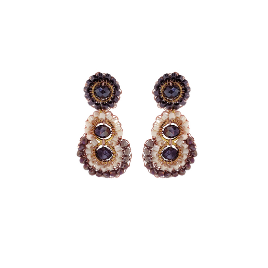 Cute Lilac Small Cascade Handmade Crochet Earrings