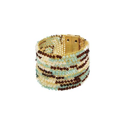 Blue & Brown Mix Signature Handmade Crochet Bracelet