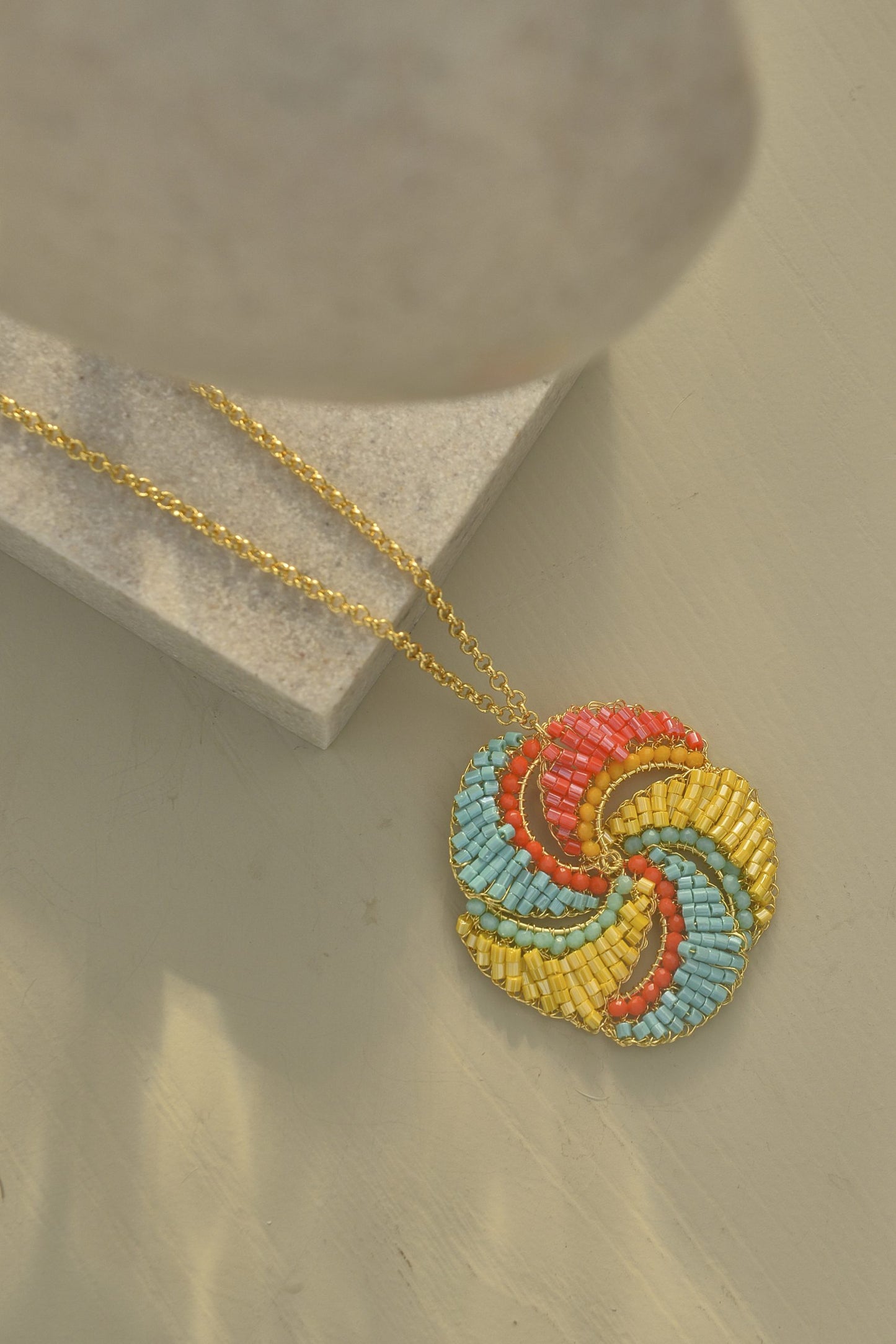 Summer Vibe Mix Siren Pendant Handmade Crochet Necklace
