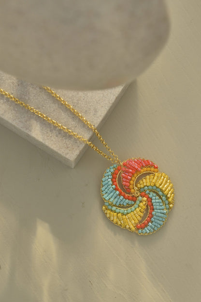 Summer Vibe Mix Siren Pendant Handmade Crochet Necklace