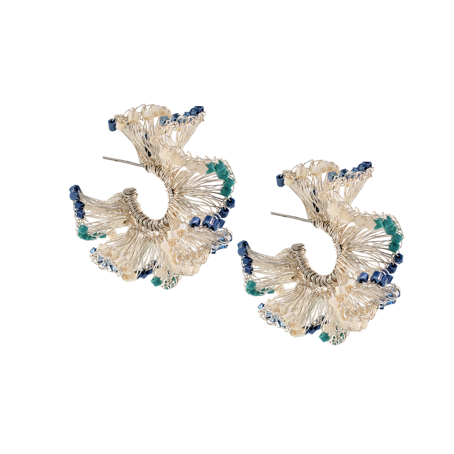 Caribbean Mix Rio Hoops Handmade Crochet Earrings