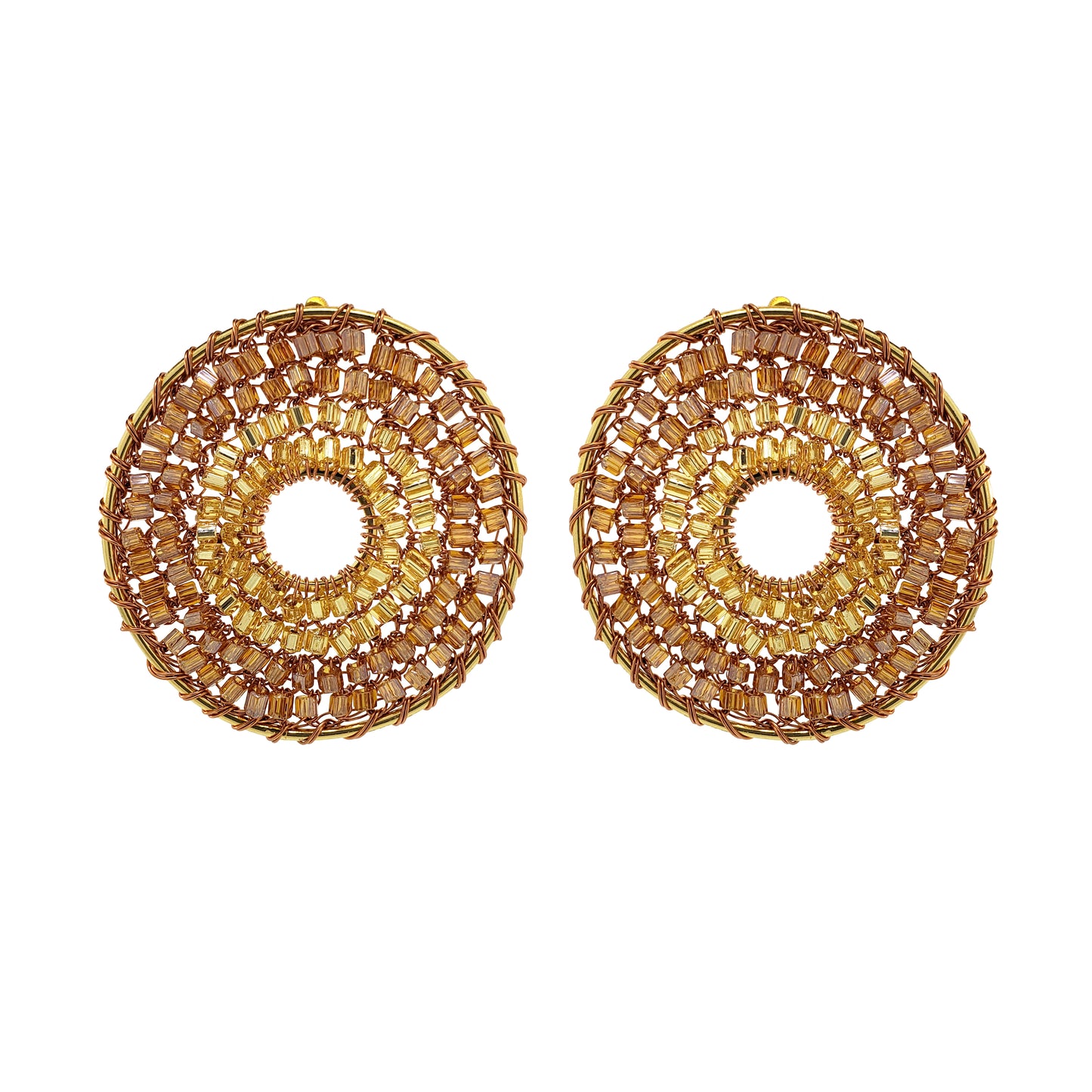 Bronze Amber Mix Gia Post Handmade Crochet Earrings