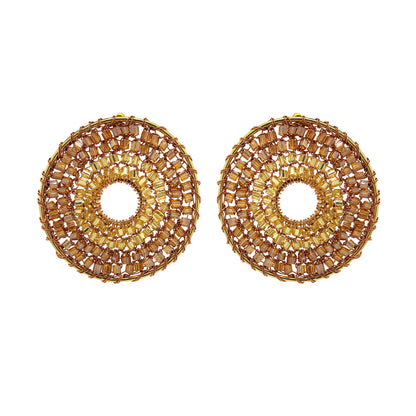 Bronze Amber Mix Gia Post Handmade Crochet Earrings