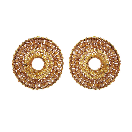 Bronze Amber Mix Gia Post Handmade Crochet Earrings