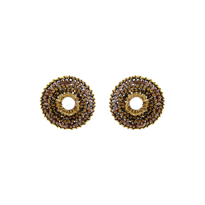 Sepia Mix Gia Post Handmade Crochet Earrings