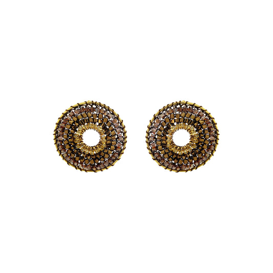 Sepia Mix Gia Post Handmade Crochet Earrings