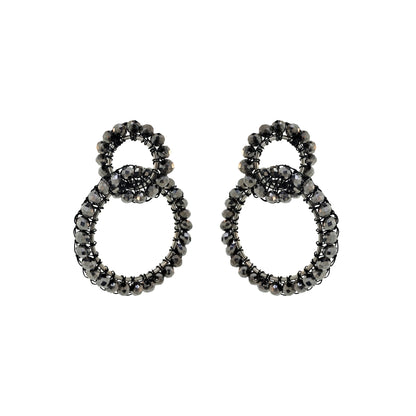 Moss Green & Graphite Ellie Handmade Crochet Earrings
