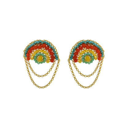 Summer Vibe Mix Freya Round Posts Handmade Crochet Earrings