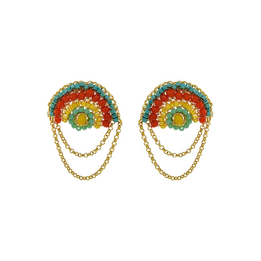 Summer Vibe Mix Freya Round Posts Handmade Crochet Earrings