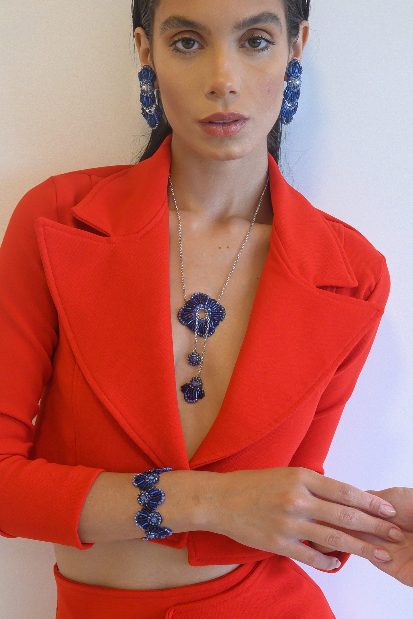 Royal Blue Mix Queen Handmade Crochet Bracelet