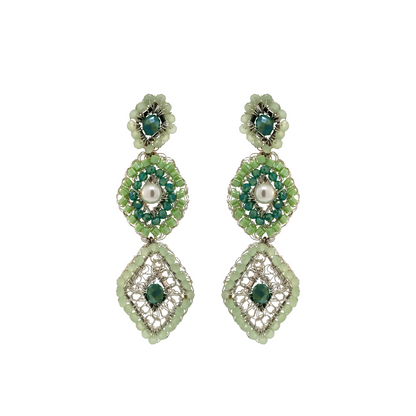 Mint Green Mix Quinn Handmade Earrings