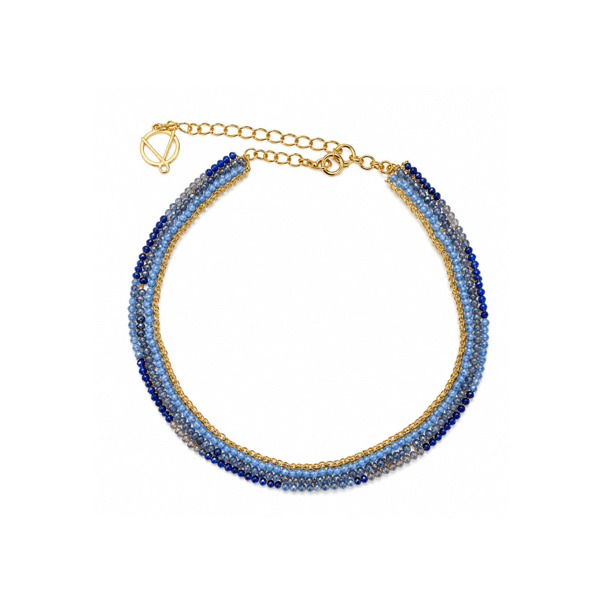 Sky Blue Mix Ziggy Handmade Crochet Necklace