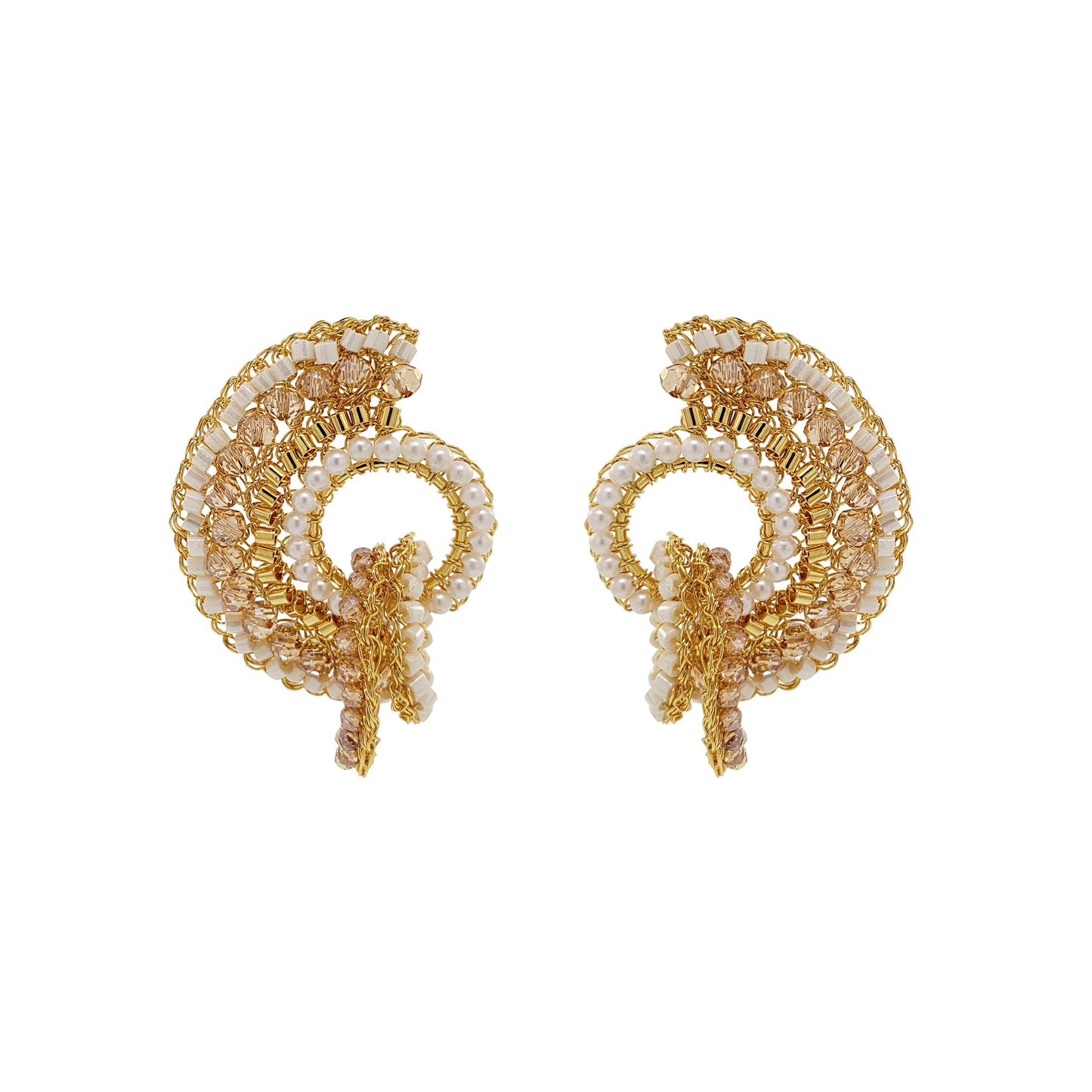 Golden Mix Sophia Handmade Crochet Earrings