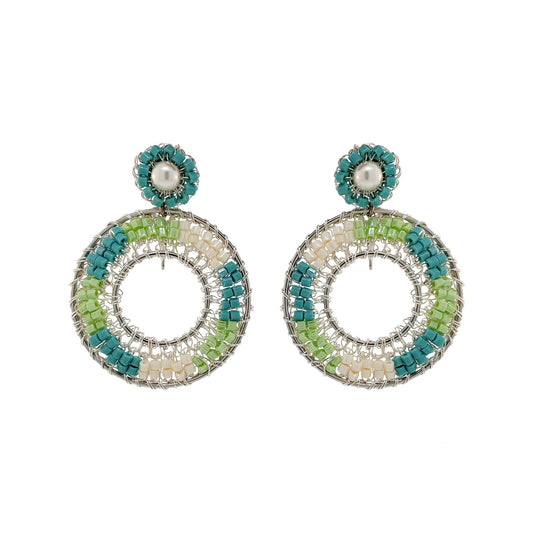 Mint Green Mix Rhaya Handmade Earrings