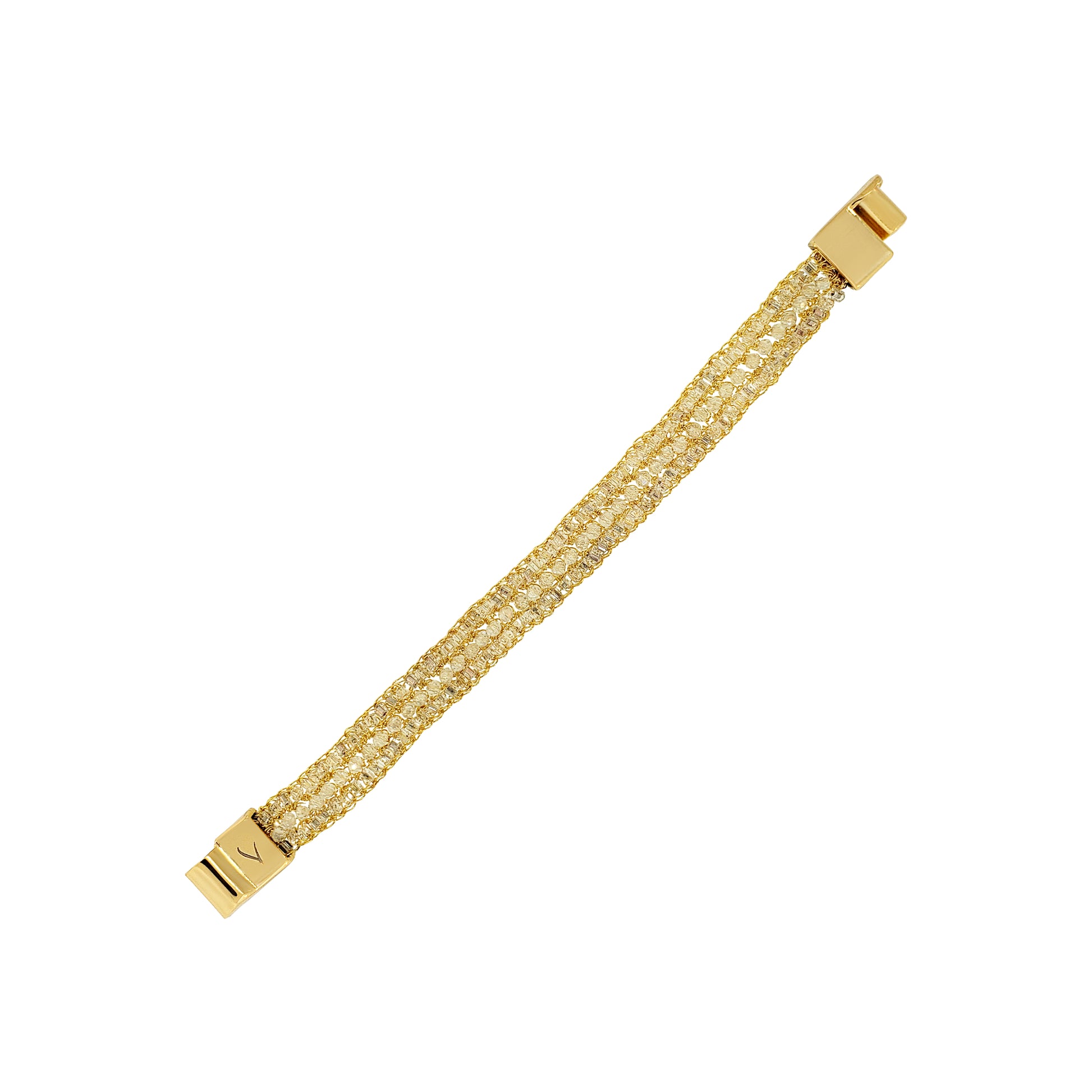 Clear-Gold-ziggy-narrow-Handmade-Crochet-bracelet-handmade-crochet-geometric-with-unique-design-18k-gold-filled-wire-hypoallergenic-lightweight-statement