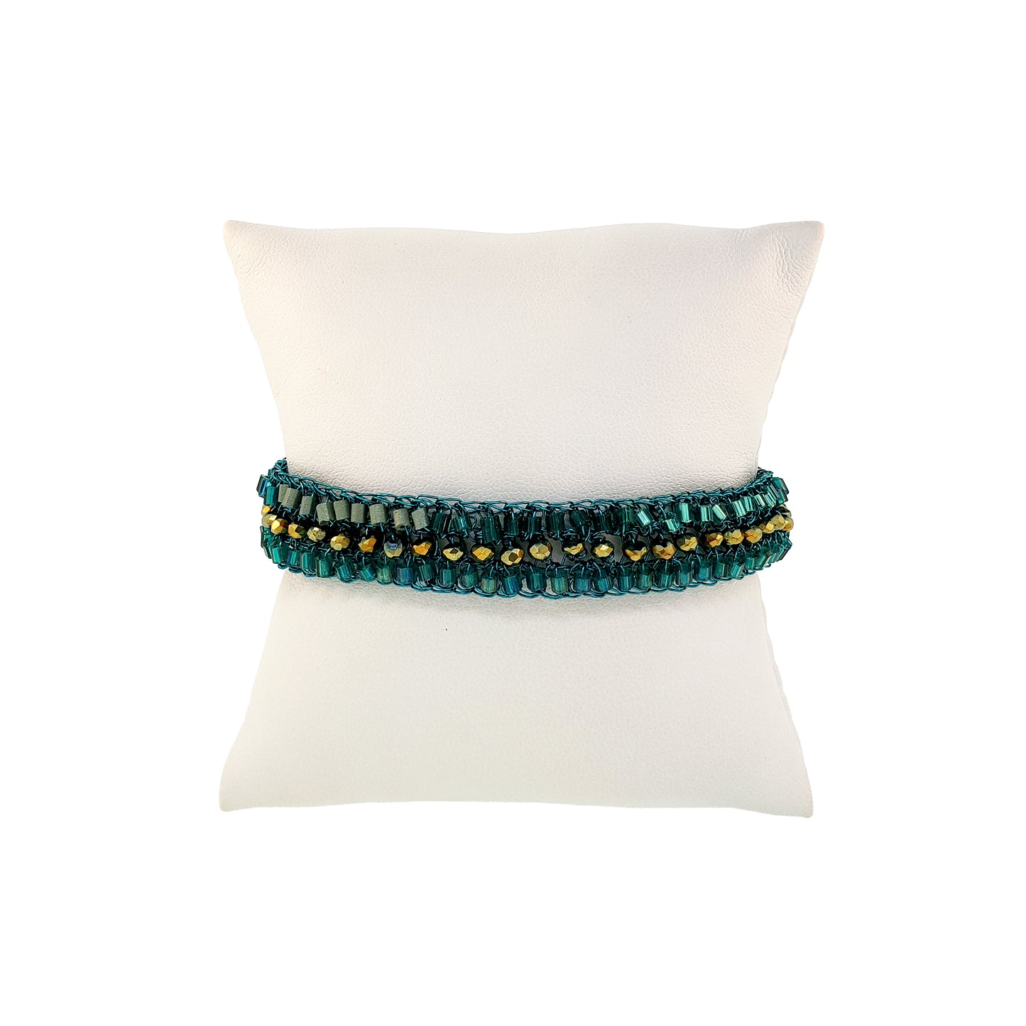 Teal Mix Ziggy Handmade Crochet Bracelet