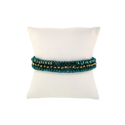 Teal Mix Ziggy Handmade Crochet Bracelet