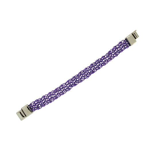 Neon Purple Mesh Narrow Handmade Crochet Bracelet