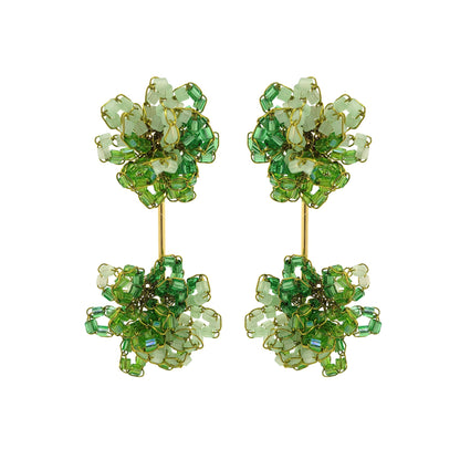 Jade Green Mix Agatha Handmade Crochet Earrings