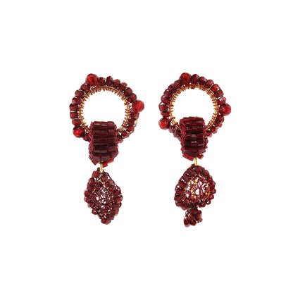 Cherry Red Wild Card Handmade Crochet Earrings