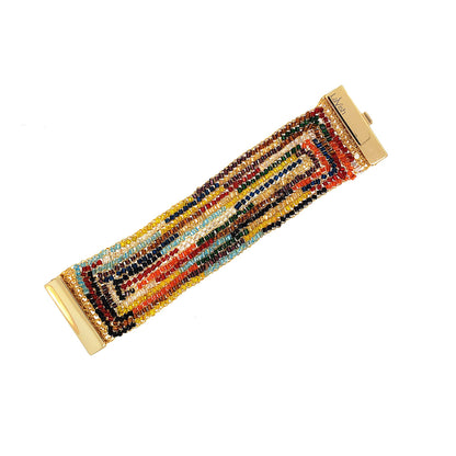 Multicolor & Gold Signature Handmade Crochet Bracelet