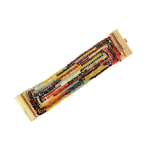 Multicolor & Gold Signature Handmade Crochet Bracelet