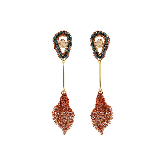 Mystic Amber Mix Tulip Handmade Crochet Earrings