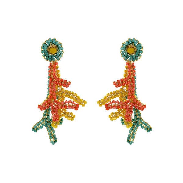 Summer Vibe Mix Coral Handmade Crochet Earrings