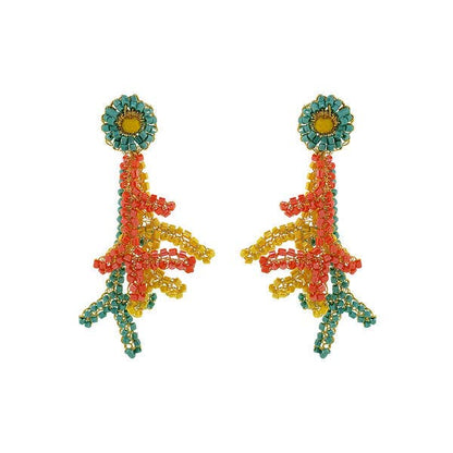 Summer Vibe Mix Coral Handmade Crochet Earrings