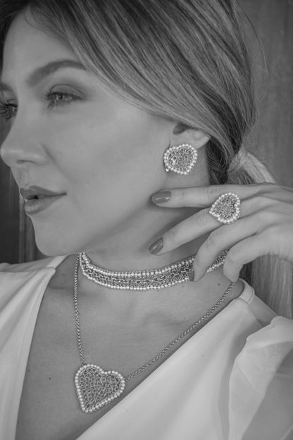 Multi & Gold Amour Mini Posts Handmade Crochet Earrings