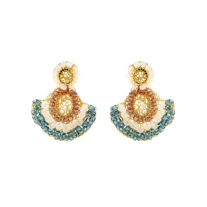 Seafoam Blue Mix Althea Mini Dangle Handmade Crochet Earrings